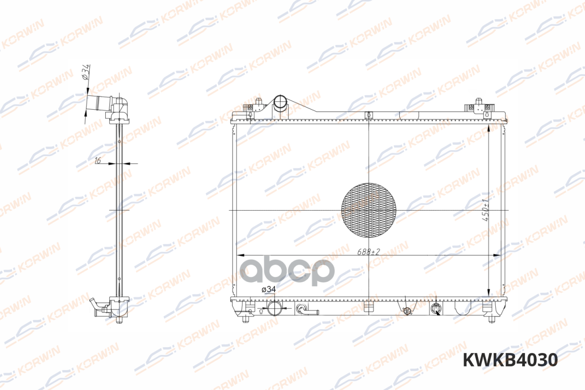 Радиатор Охлаждения Suzuki Grand Vitara 2.0-2.4 (05-15) At (Гарантия 2 Года) KORWIN арт. K
