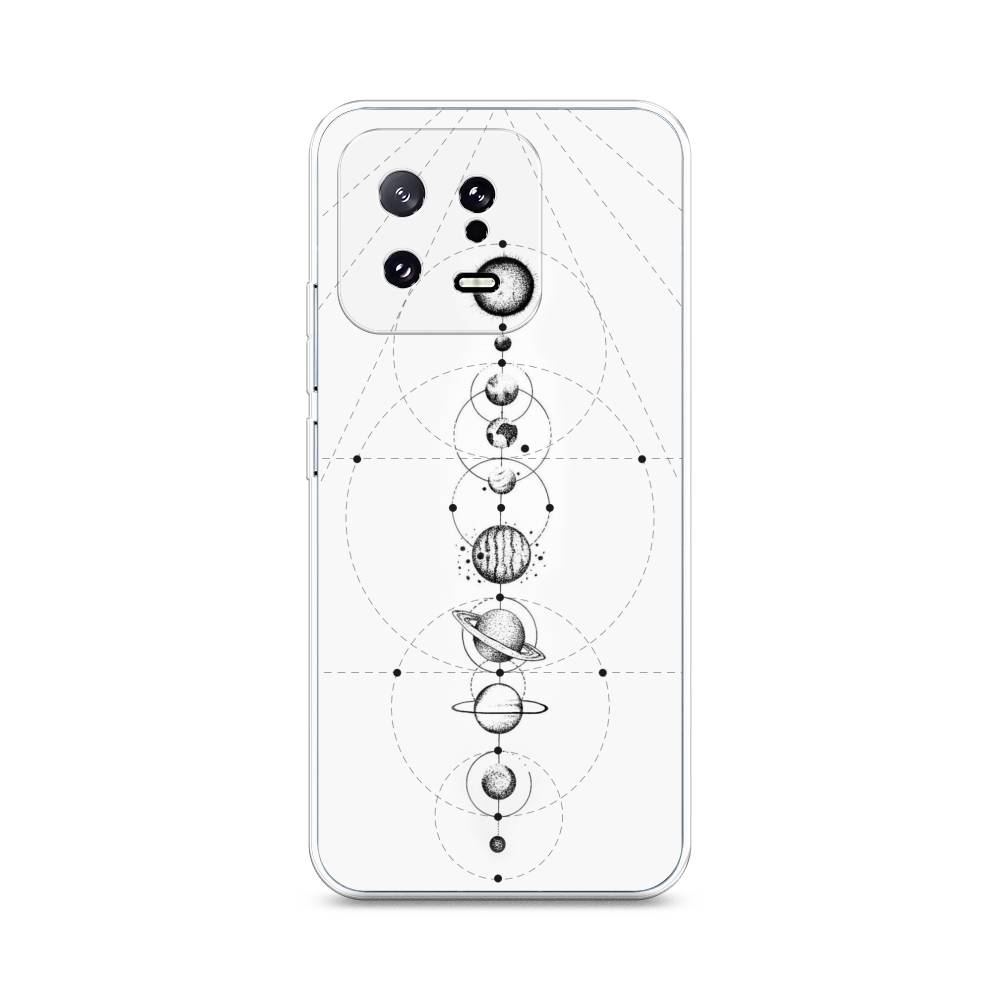 

Чехол на Xiaomi 13 5G "Парад планет", Серый, 317250-2
