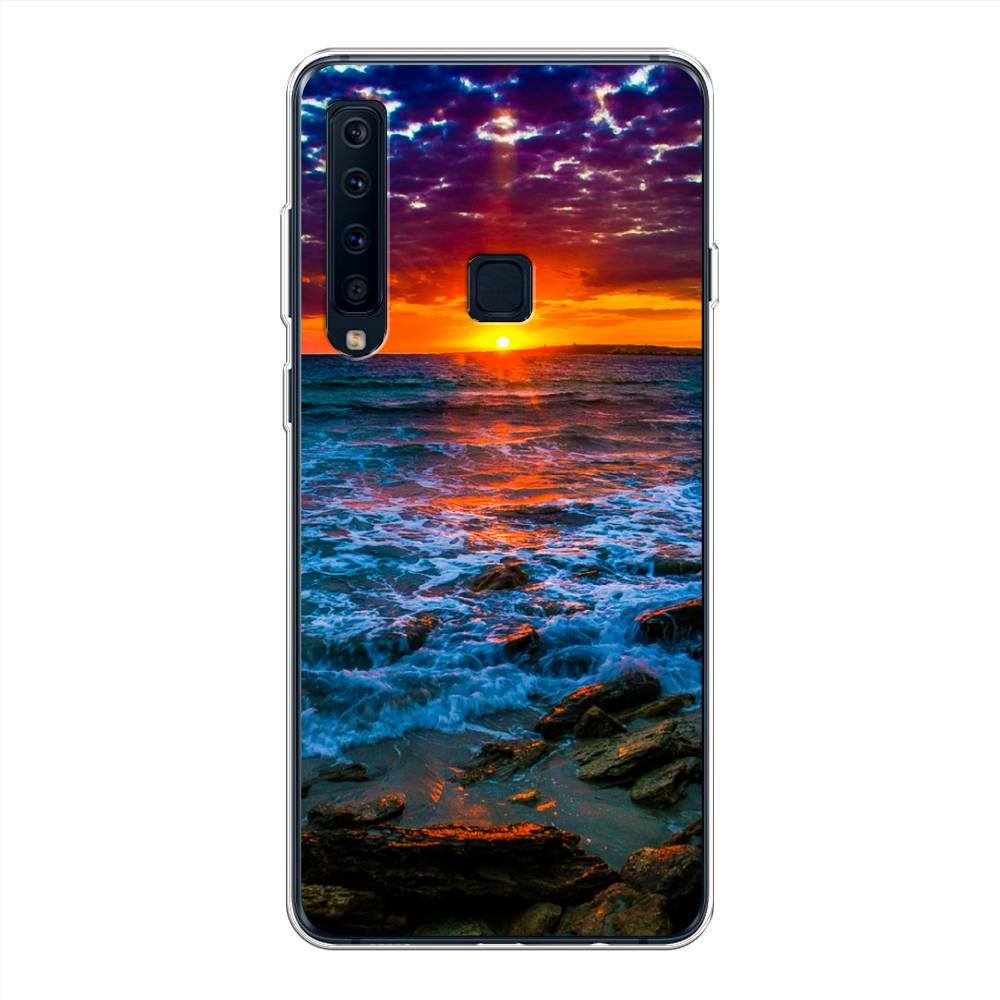 

Чехол на Samsung Galaxy A9 2018 "Закат 1", Оранжевый;синий, 26650-2
