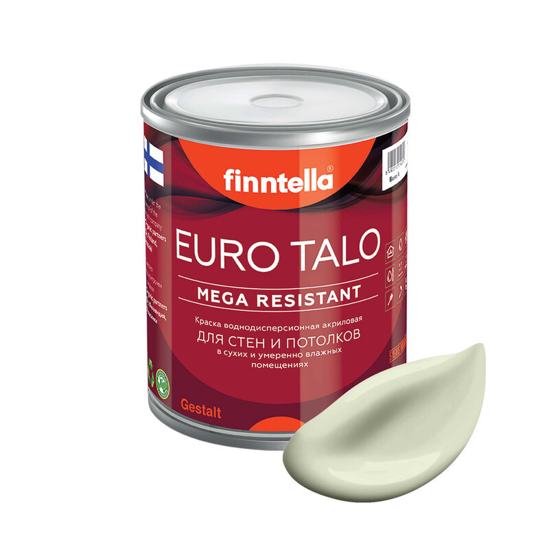 

Краска EURO TALO, цвет LOOTUS, 0,9л, Зеленый, экстраматовая EURO TALO FlatMatte для гостиной и спальни