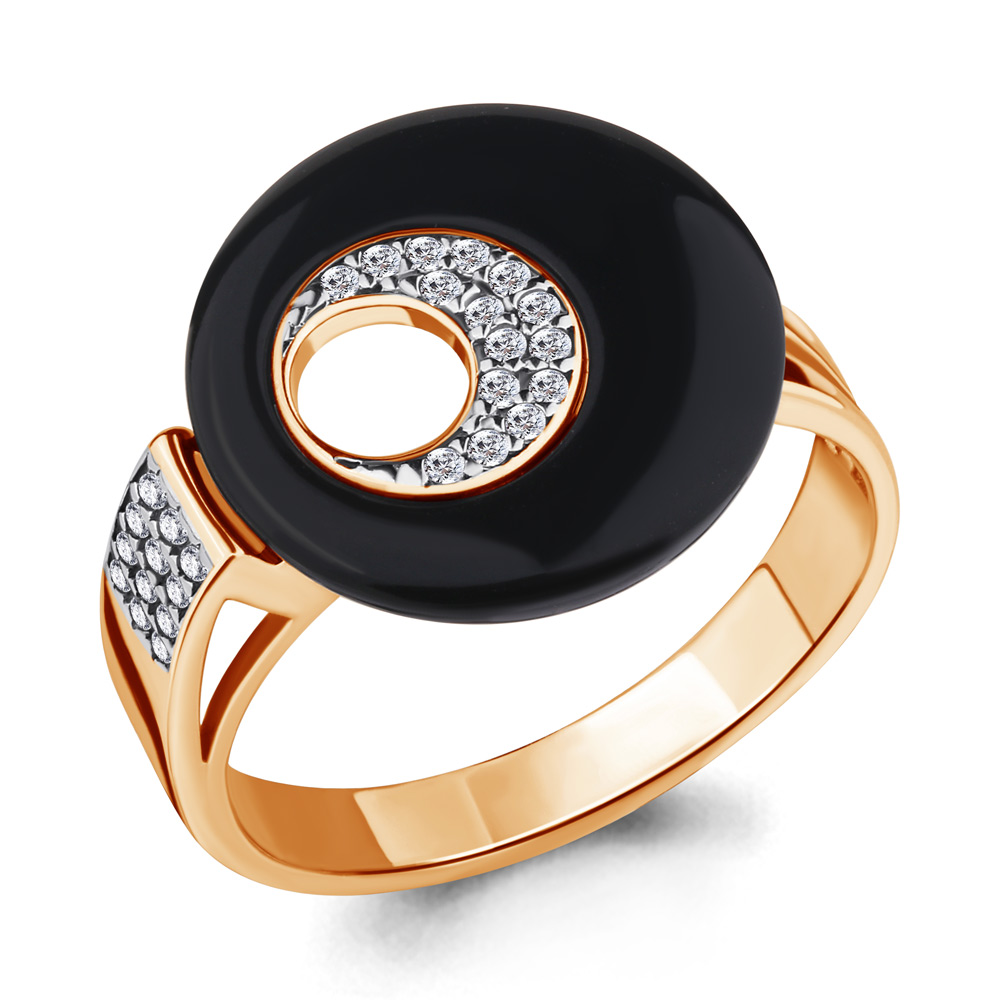 

Кольцо из серебра с керамикой\фианитом Aquamarine Aquamarine 68406А_925_з р. 17,5, 68406А_925_з