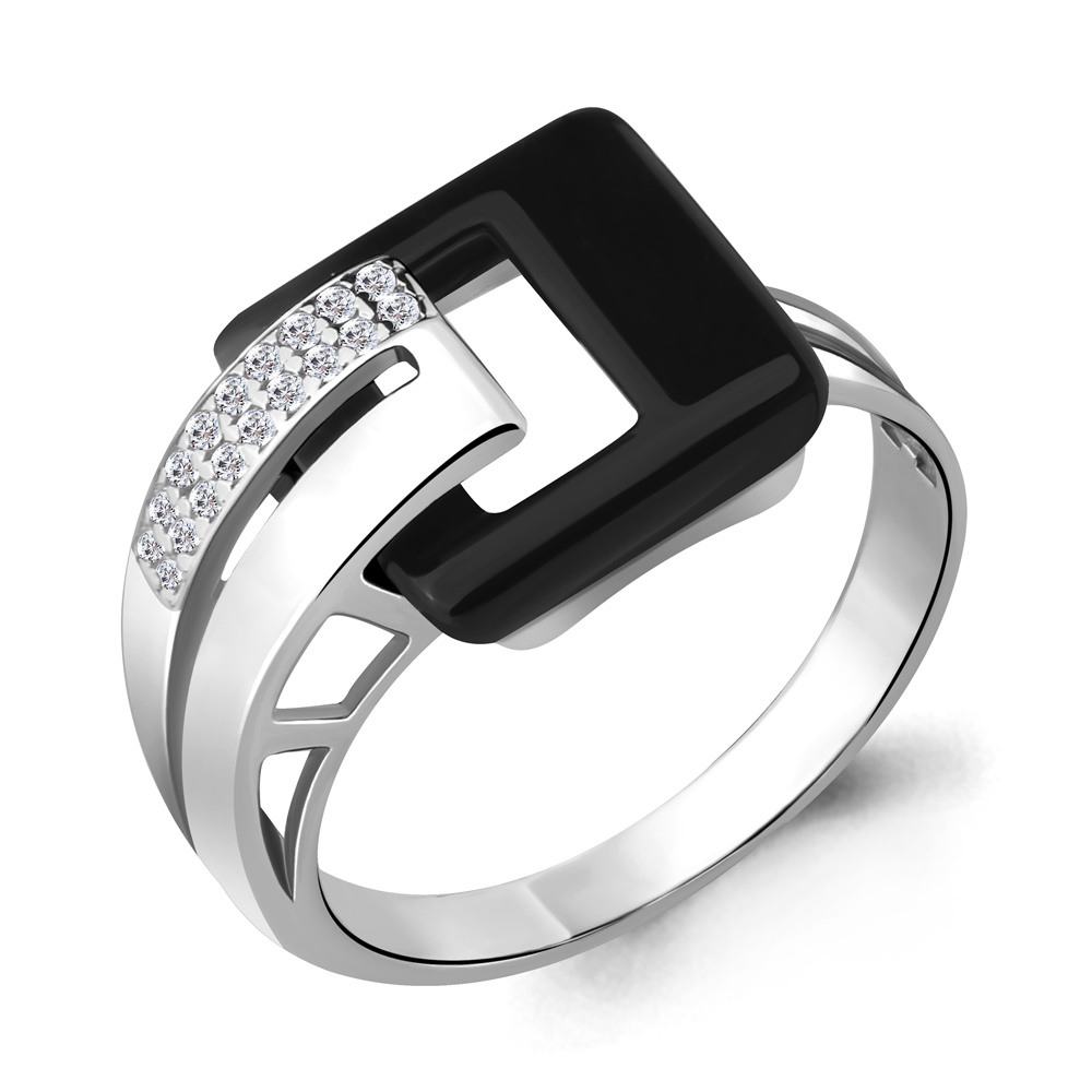 

Кольцо из серебра с керамикой\фианитом Aquamarine Aquamarine 68405А_925_р р. 18,5, 68405А_925_р