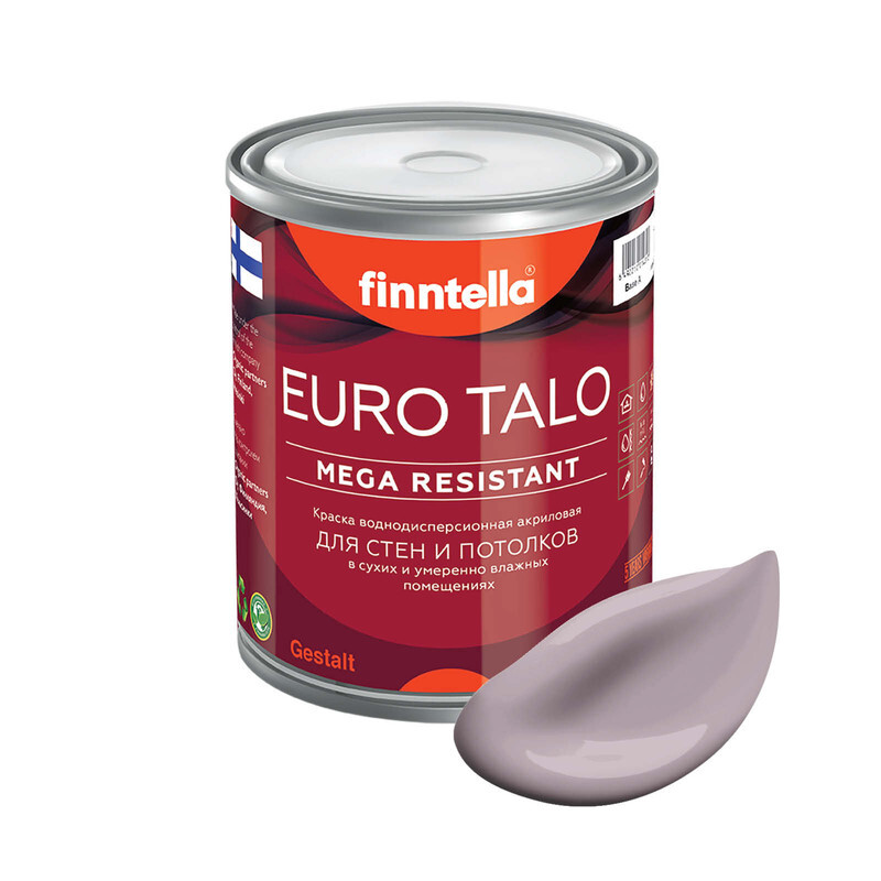 

Краска EURO TALO, цвет METTА, 0,9л, Серый, экстраматовая EURO TALO FlatMatte для гостиной и спальни