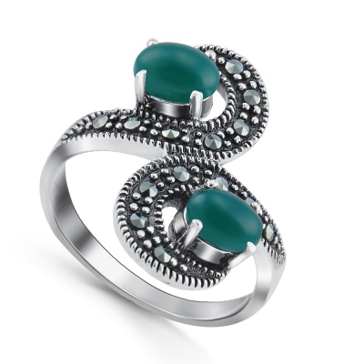 

Кольцо с марказитами и агатами из серебра Silver wings 210018-300e-39 17, 210018-300e-39