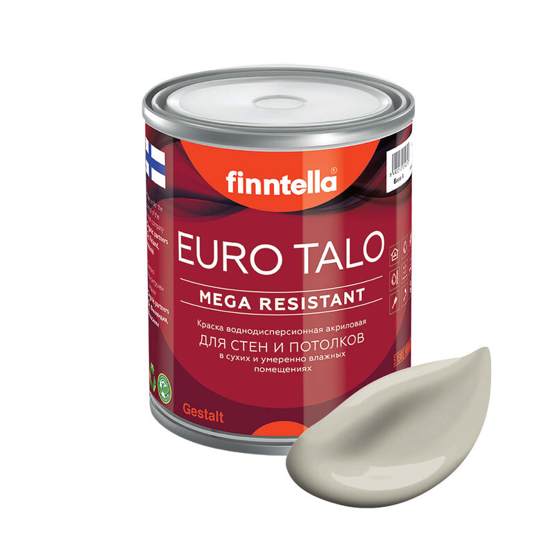

Краска EURO TALO, цвет TINA, 0,9л, Бежевый, экстраматовая EURO TALO FlatMatte для гостиной и спальни