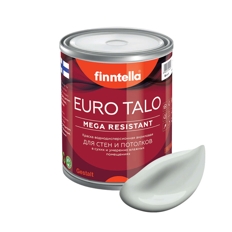 

Краска EURO TALO, цвет SUMU, 0,9л, Серый, экстраматовая EURO TALO FlatMatte для гостиной и спальни