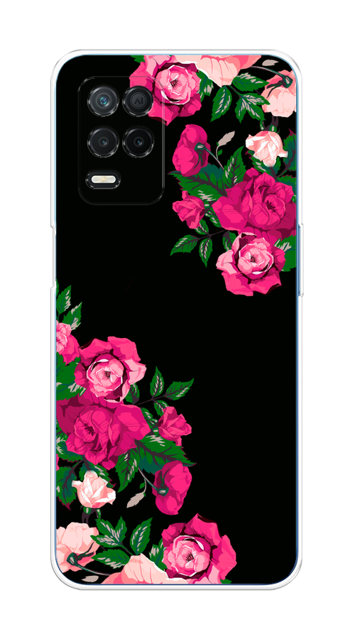 

Чехол на Realme 8 5G/Narzo 30 5G "Розы фуксия", Черный;розовый;зеленый, 257150-1