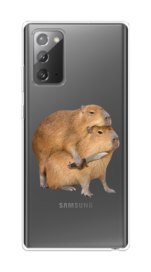 

Чехол на Samsung Galaxy Note 20 "Капибара с ножом", Бежевый, 2100950-1