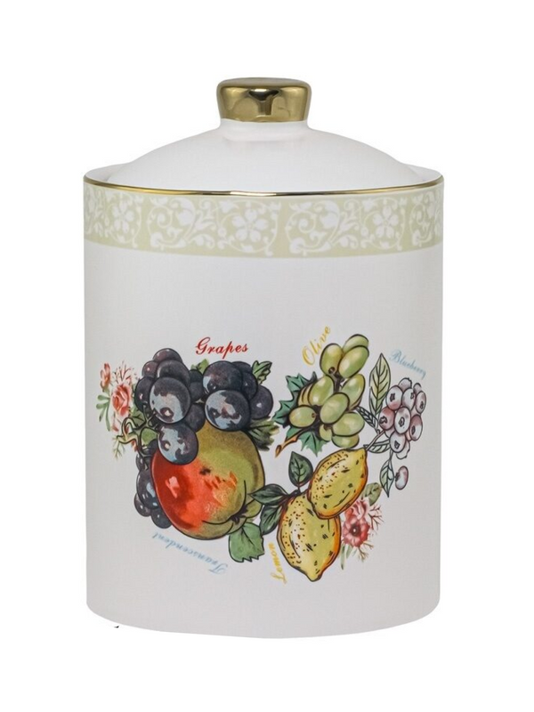 

Банка для сыпучих продуктов Фрукты Lenardi 11,5х9 см 110402, Белый, Банка с крышкой