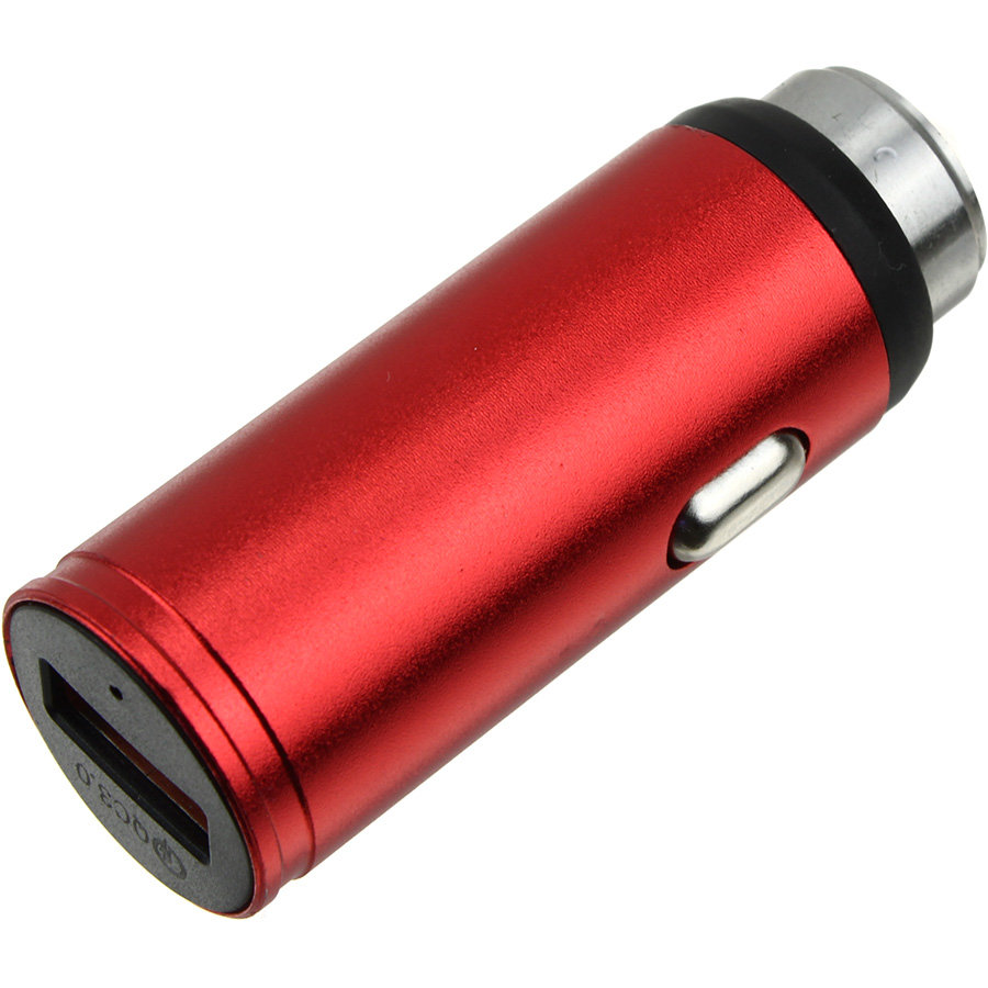 Зарядное устройство вход штекер прикуривателя, выход USB(G) 5В 3А 9В 2А 12В 1.5А, красный