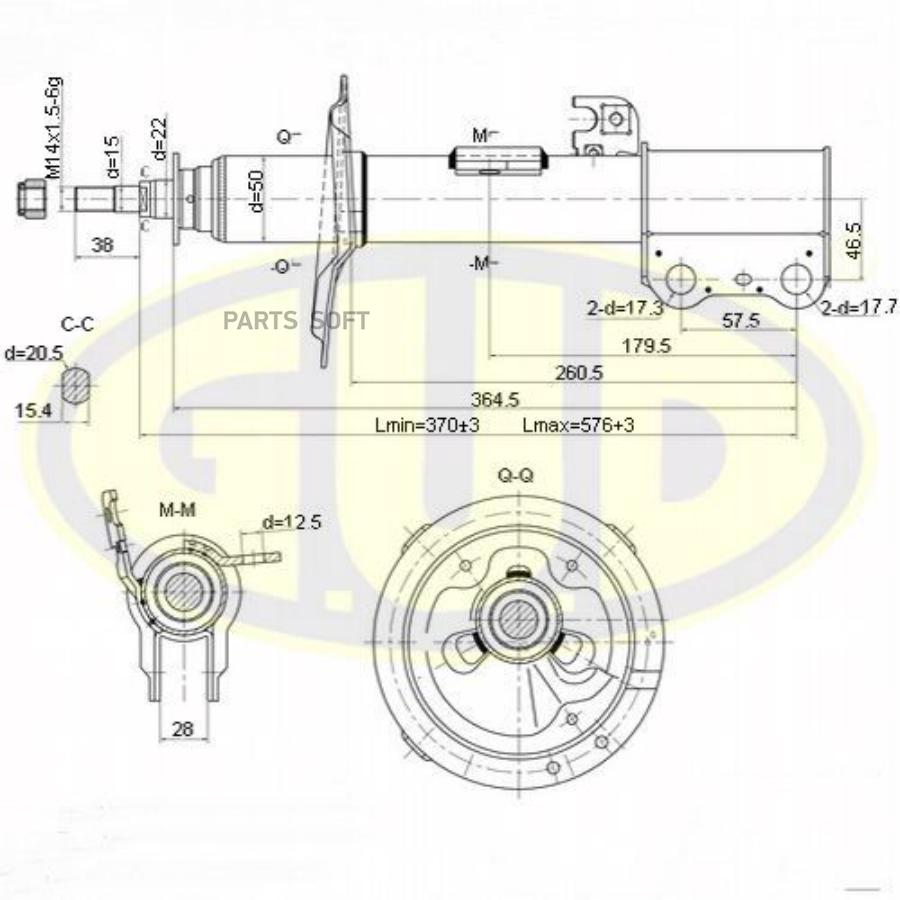 

Амортизатор Передн Лев Газ Toy Avensis Verso (Clm2/Acm2) 2.0 D-4D G.U.D арт. GSA334320