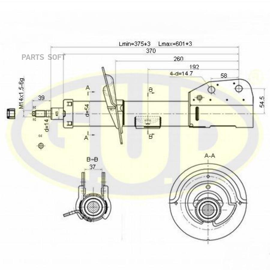 Амортизатор Передн Лев Chv Captiva 06-   335845 G.U.D арт. GSA777002