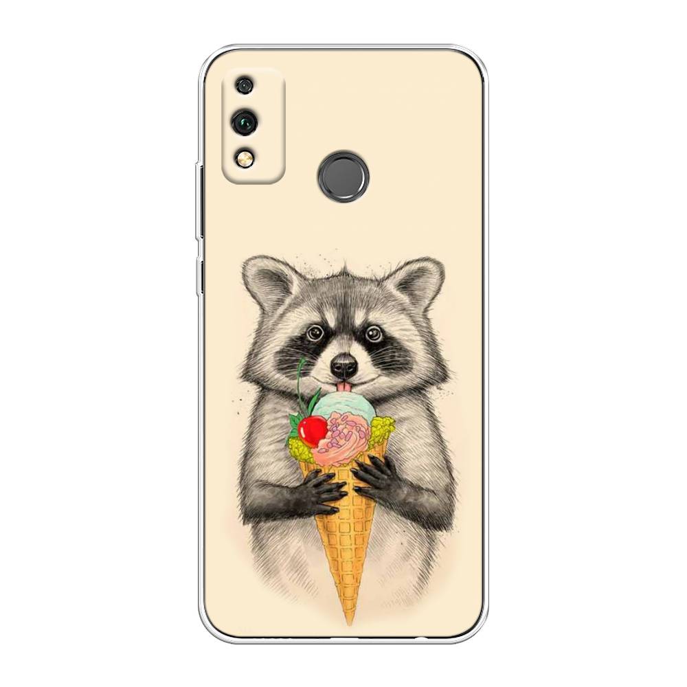 

Чехол Awog на Honor 9X Lite "Енот с мороженым", Бежевый;серый, 6104250-10