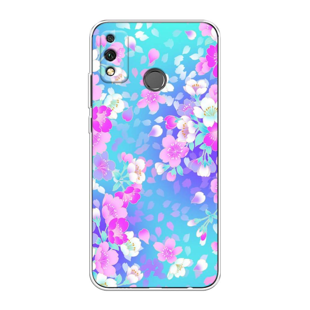 

Чехол Awog на Honor 9X Lite "Яблоневые цветы", Голубой;розовый;белый, 6104250-8