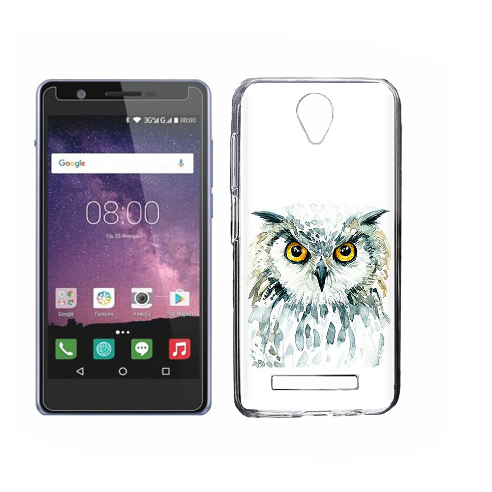 

Чехол MyPads Tocco для Philips S318 Серьезная сова, Прозрачный, Tocco