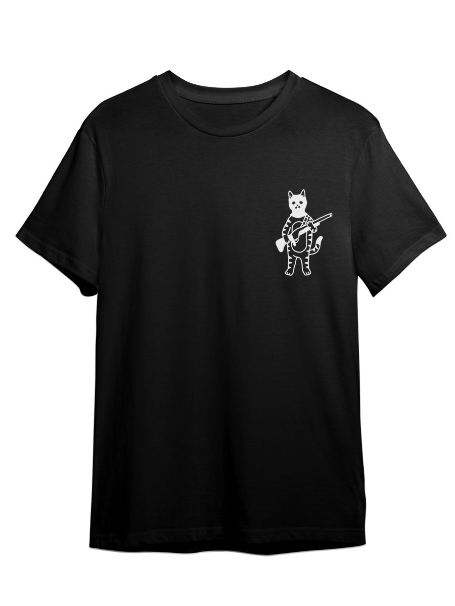 

Футболка унисекс СувенирShop Кот с ружьем/Cat/Прикол 16 черная L, Черный, "Кот с ружьем/Cat/Прикол" 16