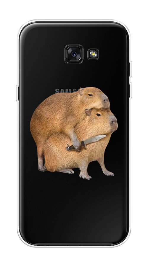 

Чехол на Samsung Galaxy A7 2017 "Капибара с ножом", Бежевый, 20950-1