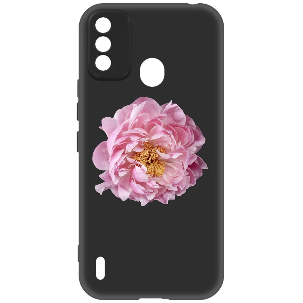 

Чехол-накладка Софт Розовый пион для ITEL A48, Черный