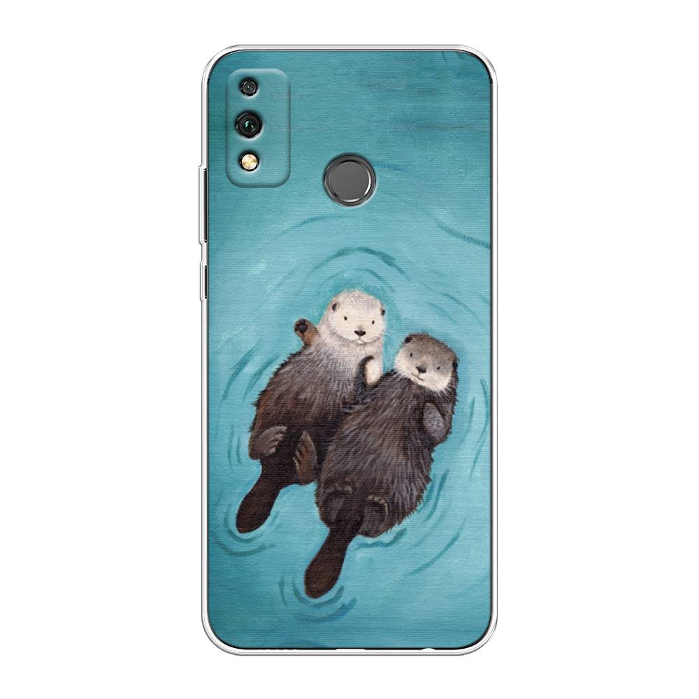 

Чехол Awog на Honor 9X Lite "Парочка бобров", Голубой, 6104250-10