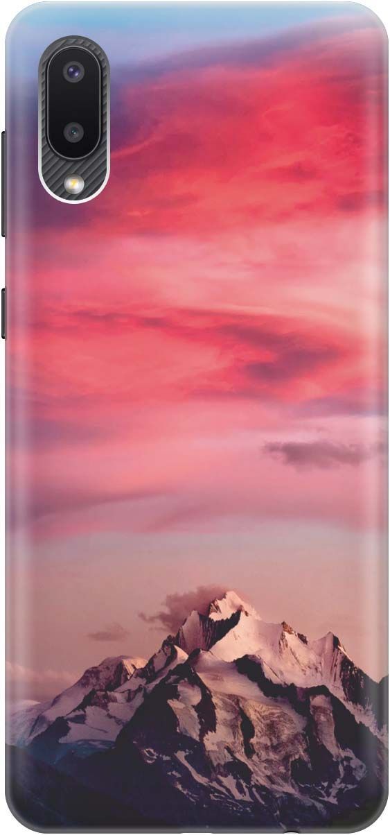 

Силиконовый чехол на Samsung Galaxy A02 "Горы и небо", Коричневый;розовый, 373