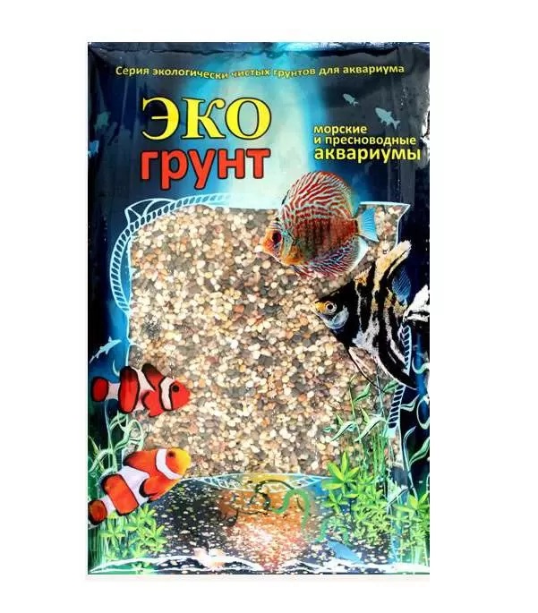 

Грунт для аквариума ЭКОгрунт Галька Феодосия мини 1 - 3 мм 1 кг, Разноцветный, Феодосия
