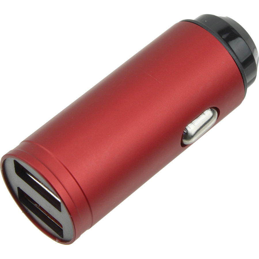 Зарядное устройство вход штекер прикуривателя, выход 2USB(G) 5В 3.1А, красное