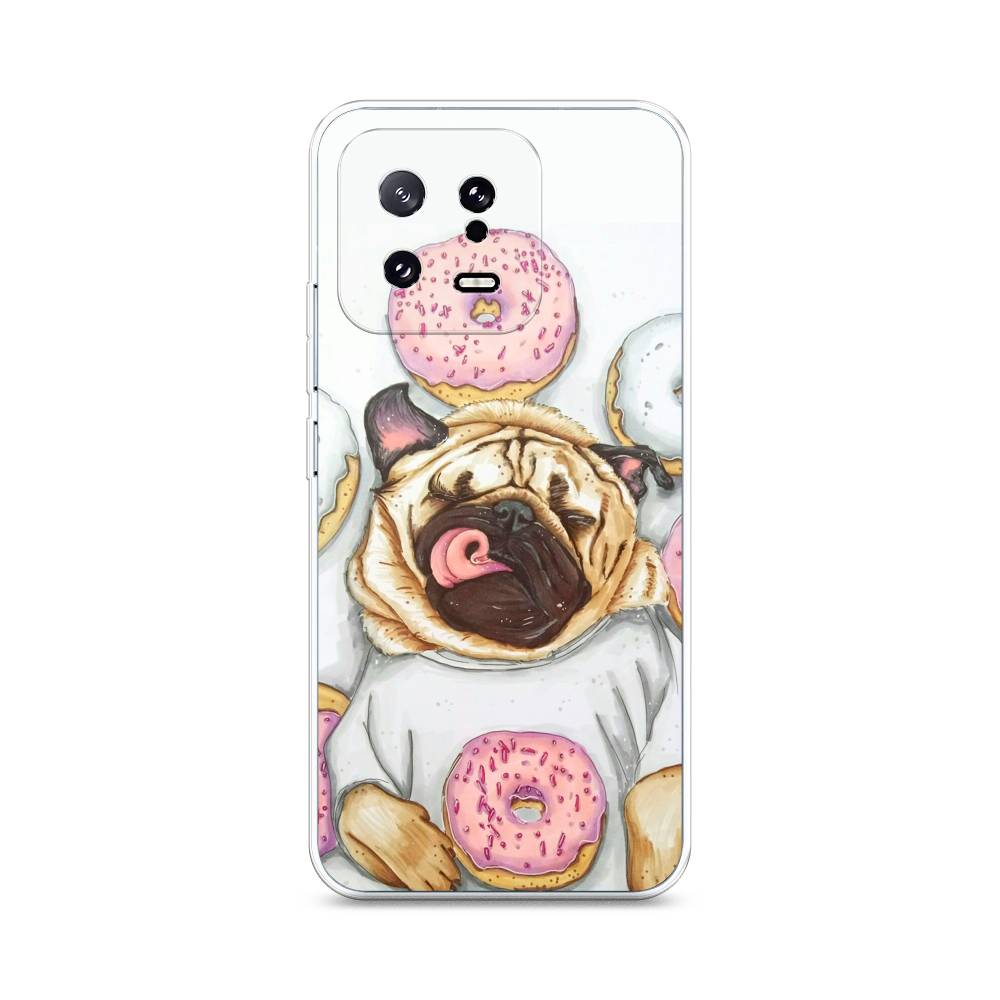 

Чехол на Xiaomi 13 5G "Счастливый мопс", Розовый;бежевый;коричневый, 317250-1