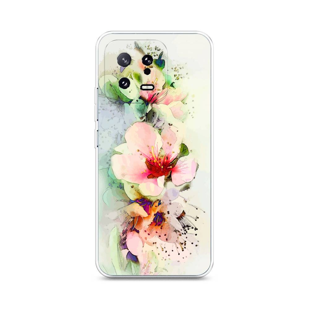 

Чехол на Xiaomi 13 5G "Нежные цветы", Зеленый;розовый, 317250-2