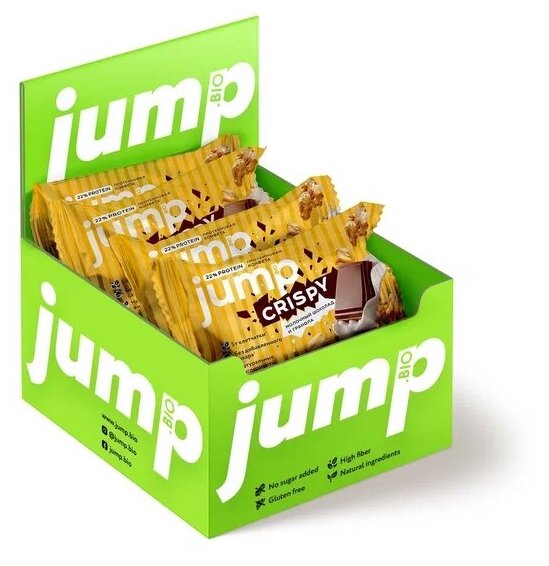 фото Конфета протеиновая jump crispy "молочный шоколад и гранола", 30г