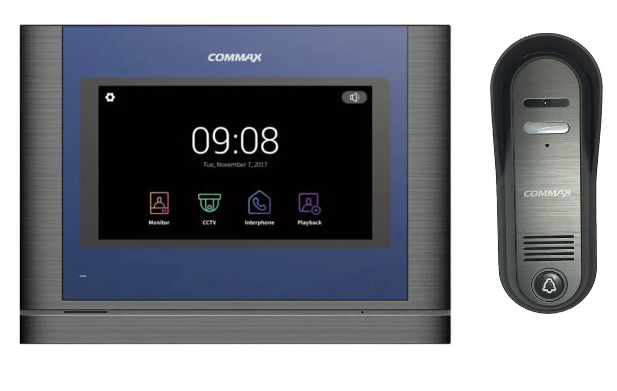 

Комплект видеодомофона и вызывной панели COMMAX CDV-704MA (Синий) / 4CPN3