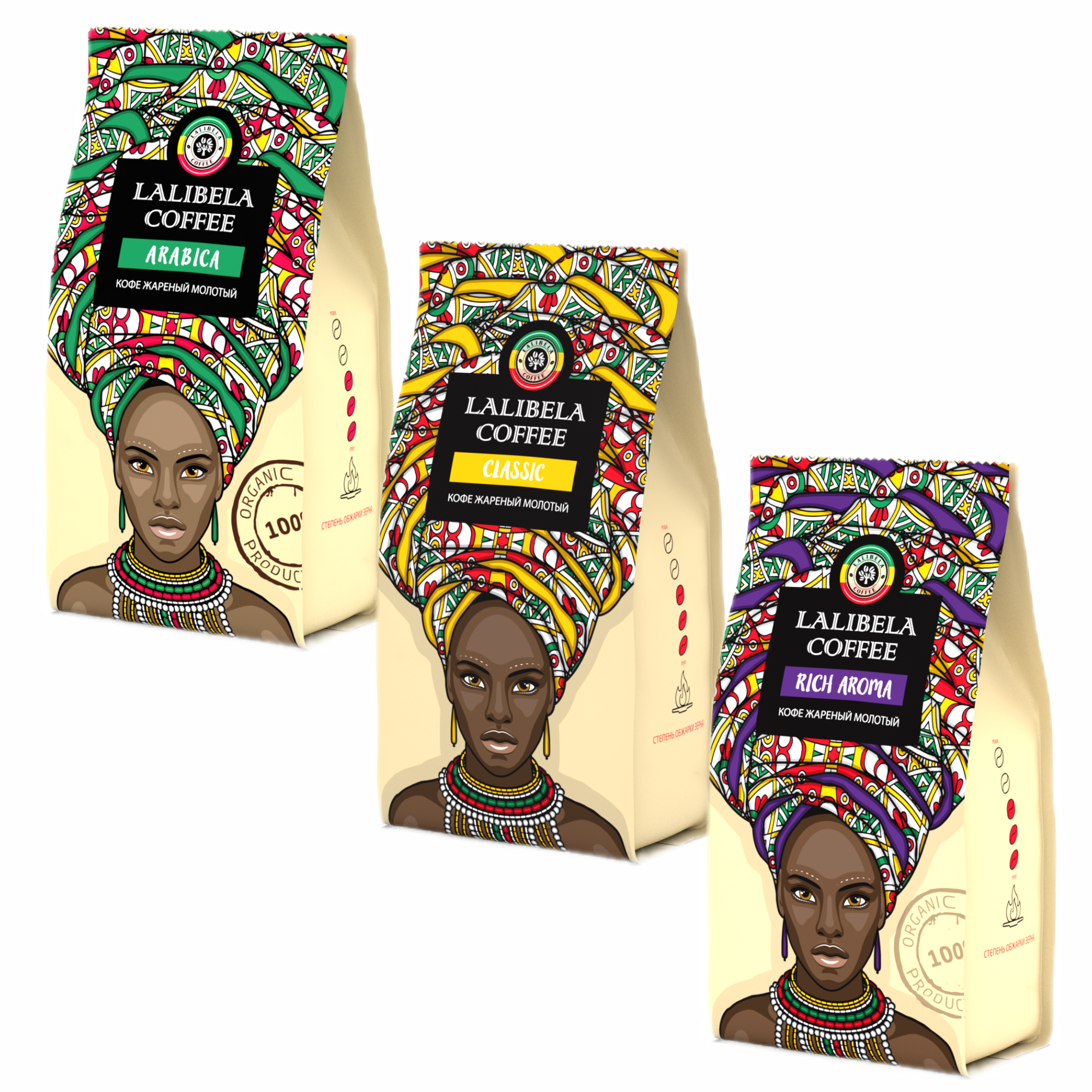 Набор кофе молотый LALIBELA COFFEE Classic, Arabica, Rich Aroma, 3 шт по 200 г