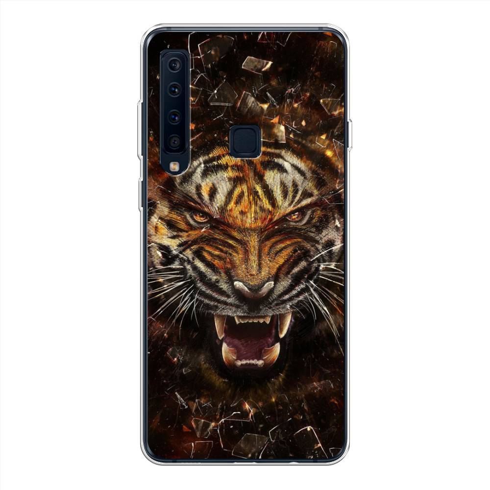 

Чехол на Samsung Galaxy A9 2018 "Тигр осколки", Оранжевый;серый;черный, 26650-1