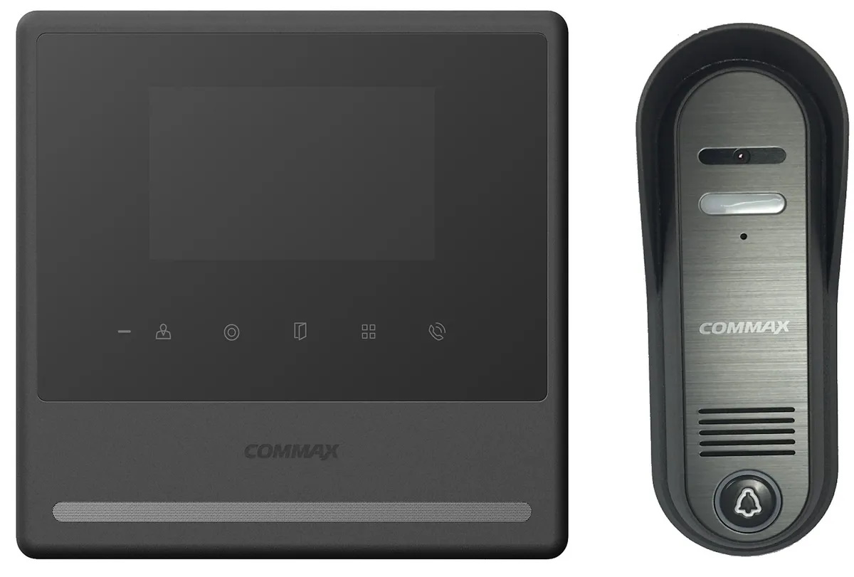фото Комплект видеодомофона и вызывной панели commax cdv-43y (черный) / 4cpn3