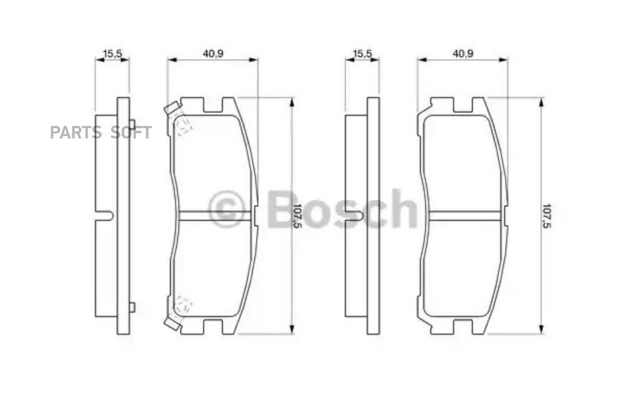 

Тормозные колодки Bosch задние дисковые для Mitsubishi Galant, Eclipse 986461145