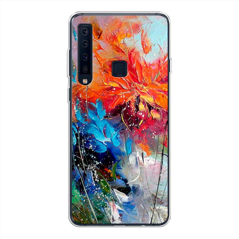

Чехол на Samsung Galaxy A9 2018 "Абстрактные цветы", Оранжевый;синий, 26650-4