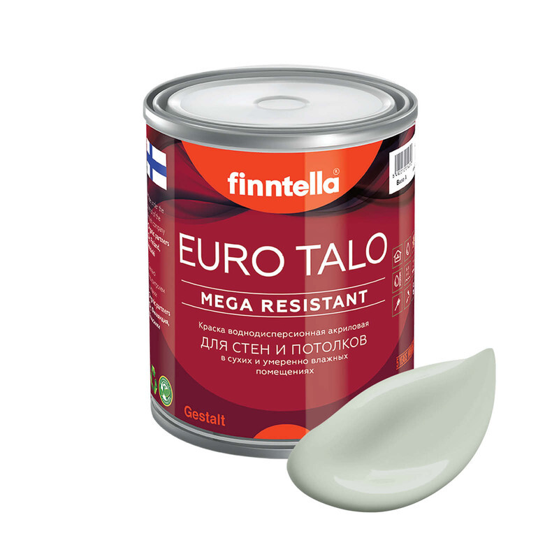 

Краска EURO TALO, цвет AKAATTI, 0,9л, Серый, экстраматовая EURO TALO FlatMatte для гостиной и спальни