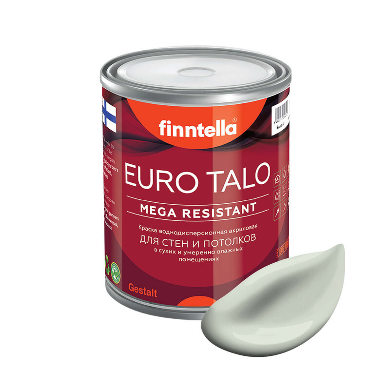 

Краска EURO TALO, цвет PINNATTU, 0,9л, Серый, экстраматовая EURO TALO FlatMatte для гостиной и спальни