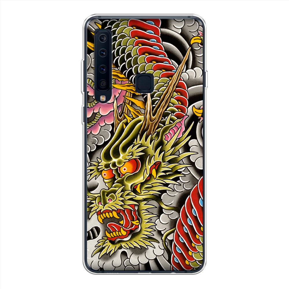

Чехол на Samsung Galaxy A9 2018 "Японский дракон", Желтый;розовый;красный, 26650-4