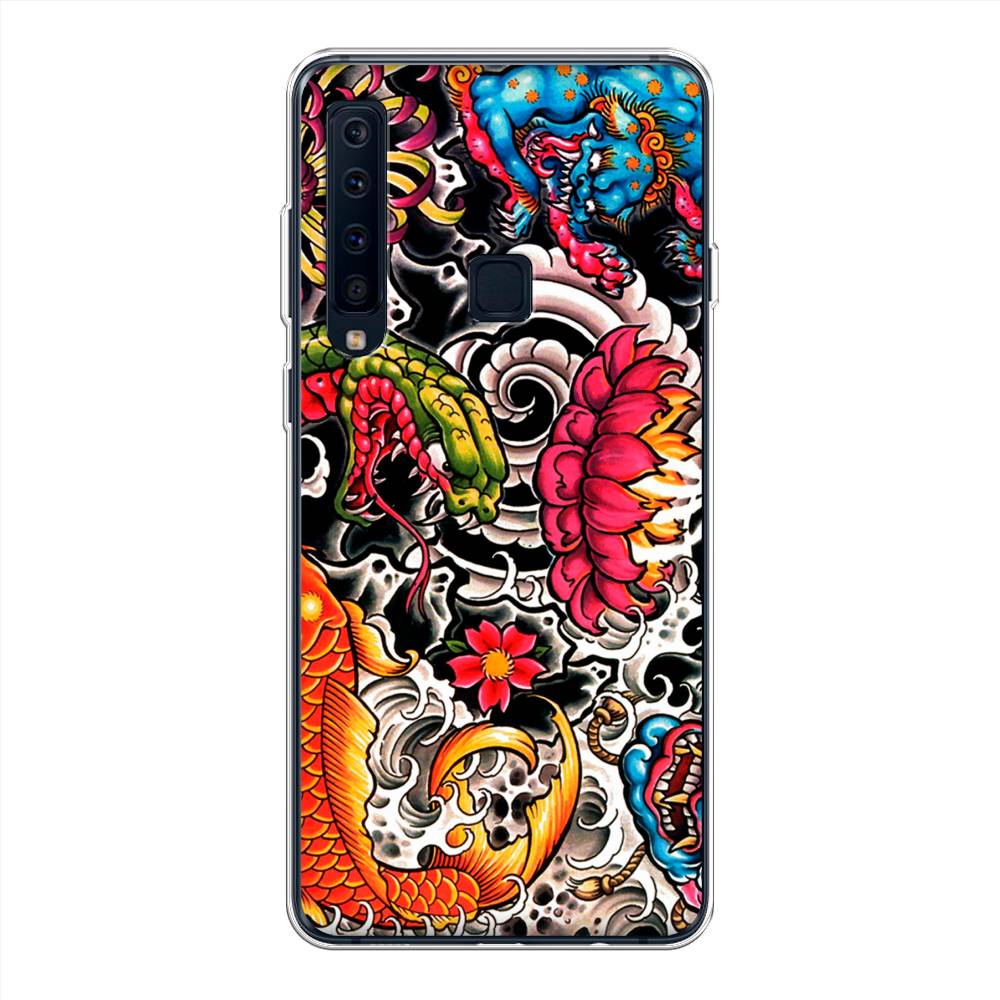 

Чехол на Samsung Galaxy A9 2018 "Японское искусство", Красный;оранжевый;голубой, 26650-4
