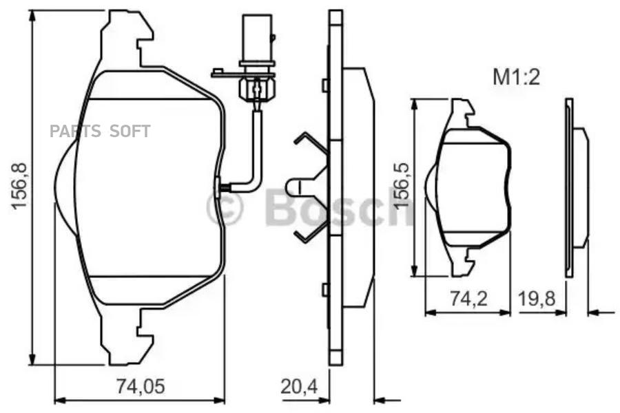 

Тормозные колодки Bosch передние для Audi A6 1.8t 97-02/Volkswagen Passat 1.6 986495241