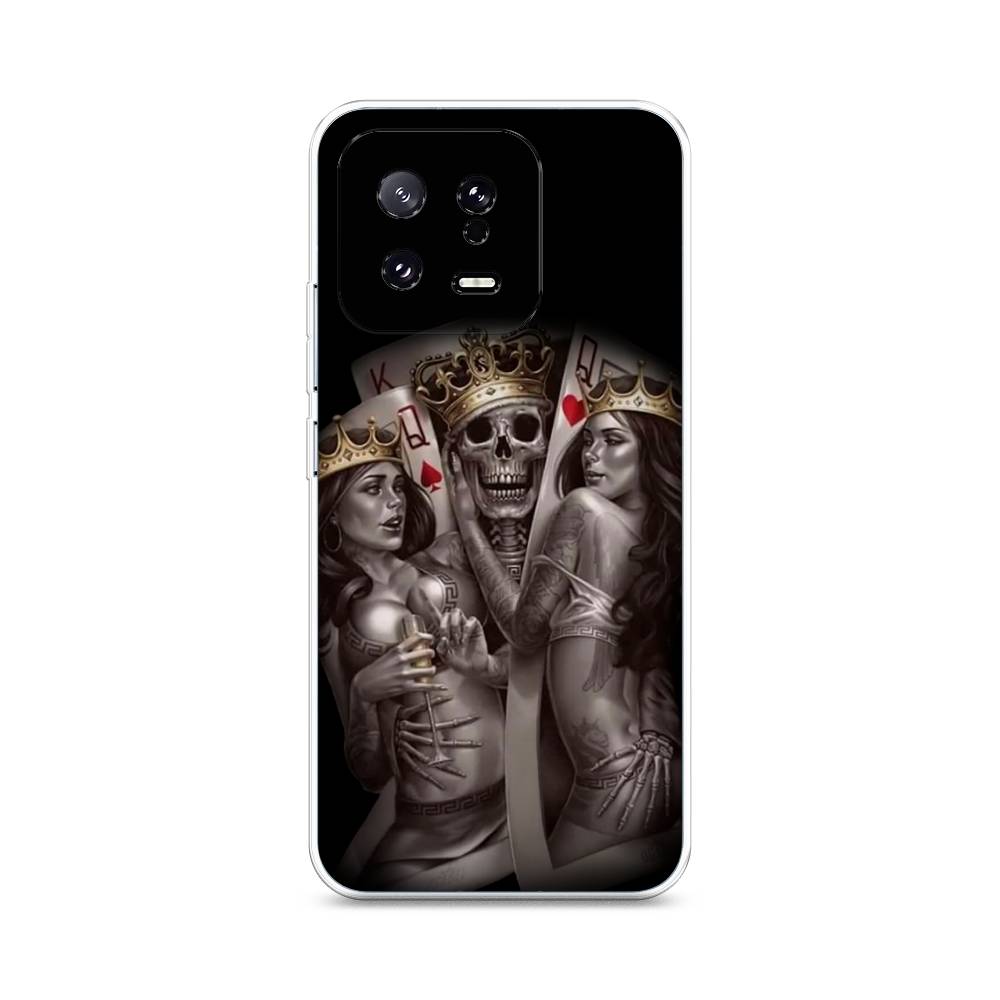 

Чехол на Xiaomi 13 5G "Карты король и королевы", Серый;желтый, 317250-6