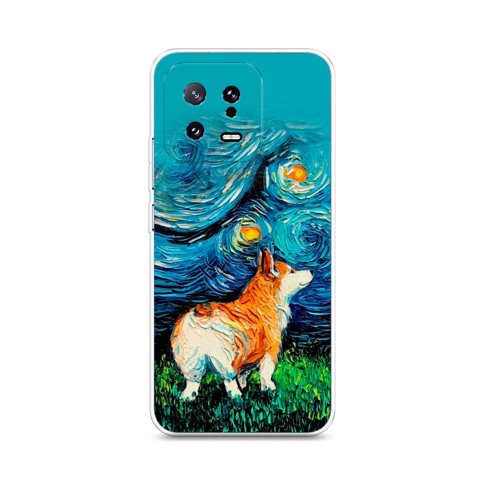 

Чехол на Xiaomi 13 5G "Корги звёздная ночь", Коричневый;белый;зеленый, 317250-1