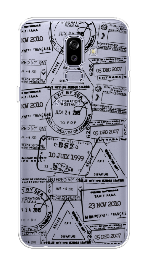 

Чехол на Samsung Galaxy J8 "Visa stamps 2", Белый;черный;серый, 26550-2