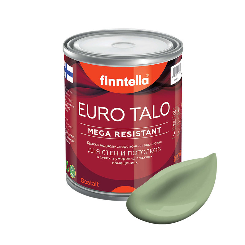 

Краска EURO TALO, цвет SYPRESSI, 0,9л, Зеленый, экстраматовая EURO TALO FlatMatte для гостиной и спальни