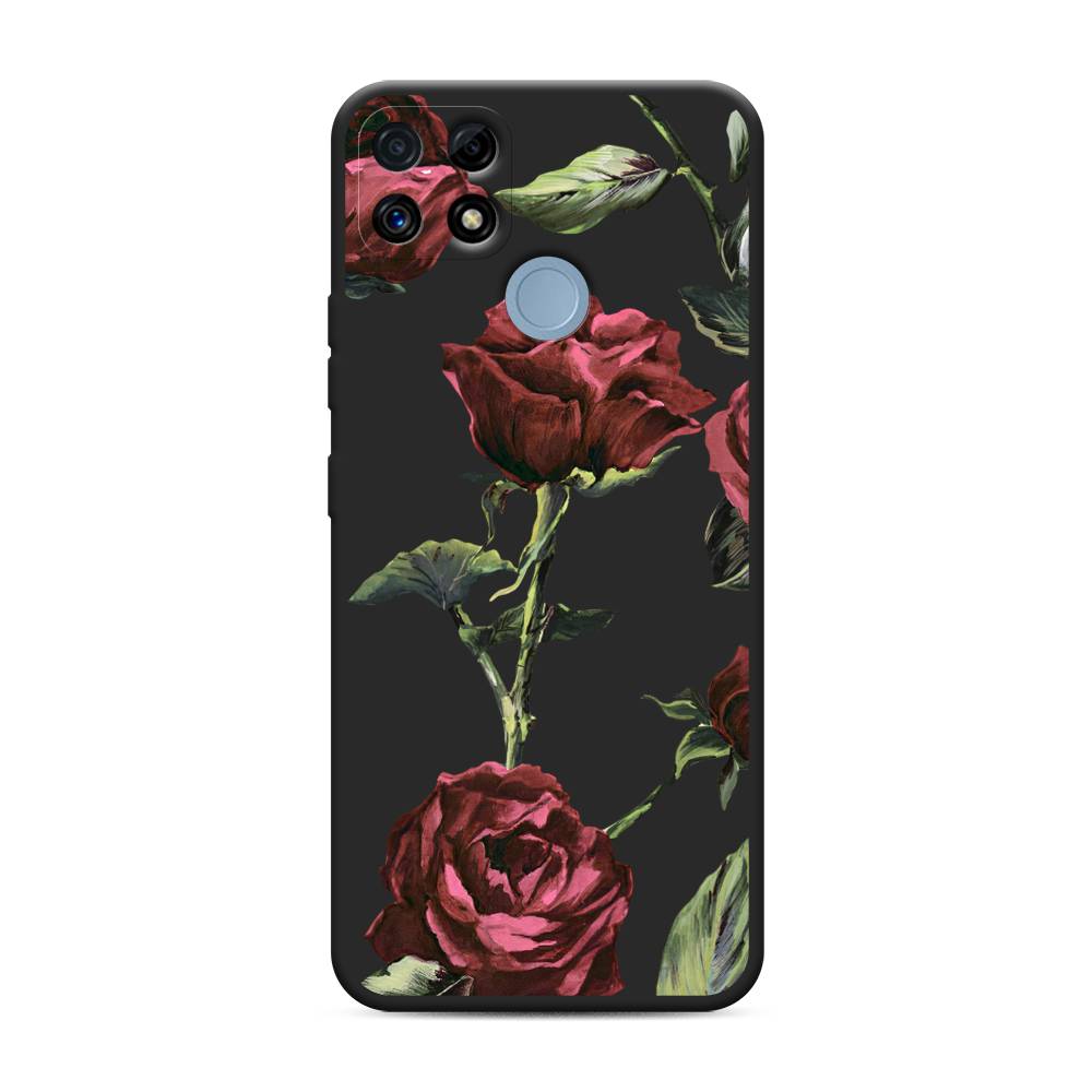 

Чехол Awog на Realme C25/ C25s "Бордовые розы фон", Красный, 257452-1