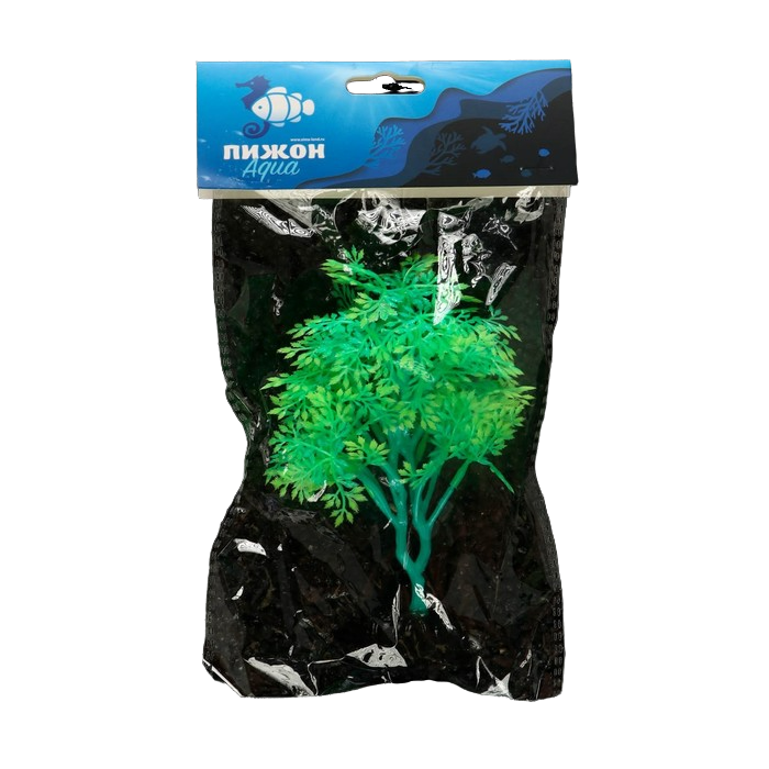 фото Растение пижон аква искусственное для аквариума, светящееся, 15 см, зелёное