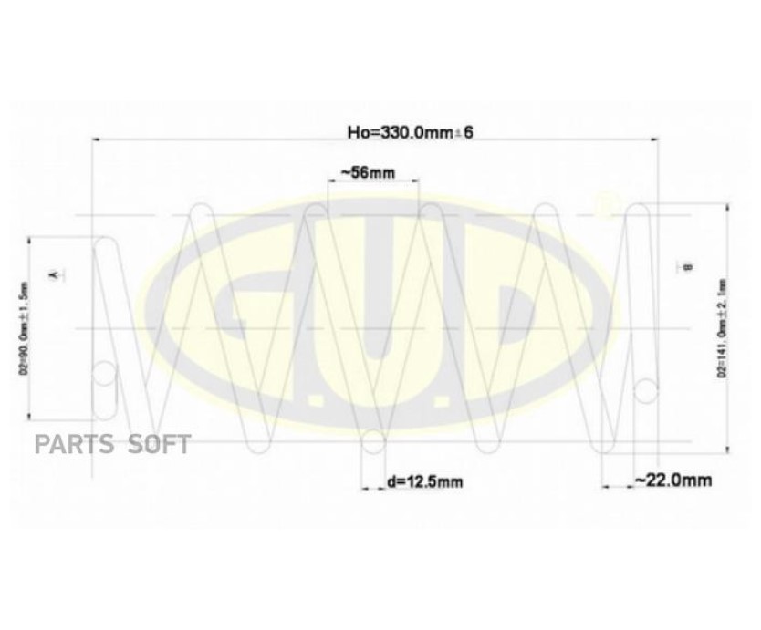 

GUD GCS092590 ПРУЖИНА ПЕРЕДН TOY RAV 4 II 00-05 () 1шт
