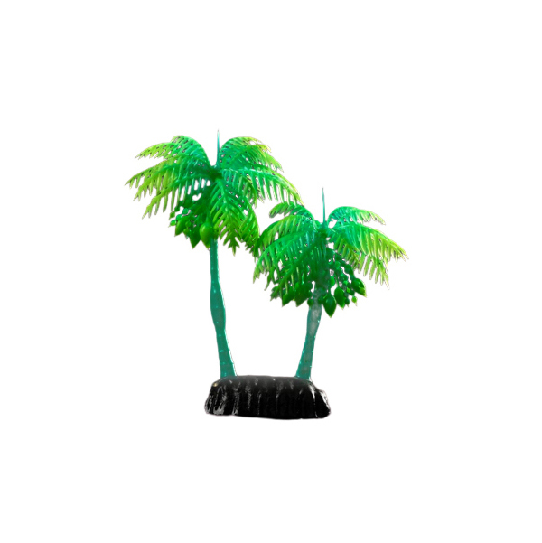 фото Растение пижон аква искусственное аквариумное пальма, светящееся, 14 см, зелёное