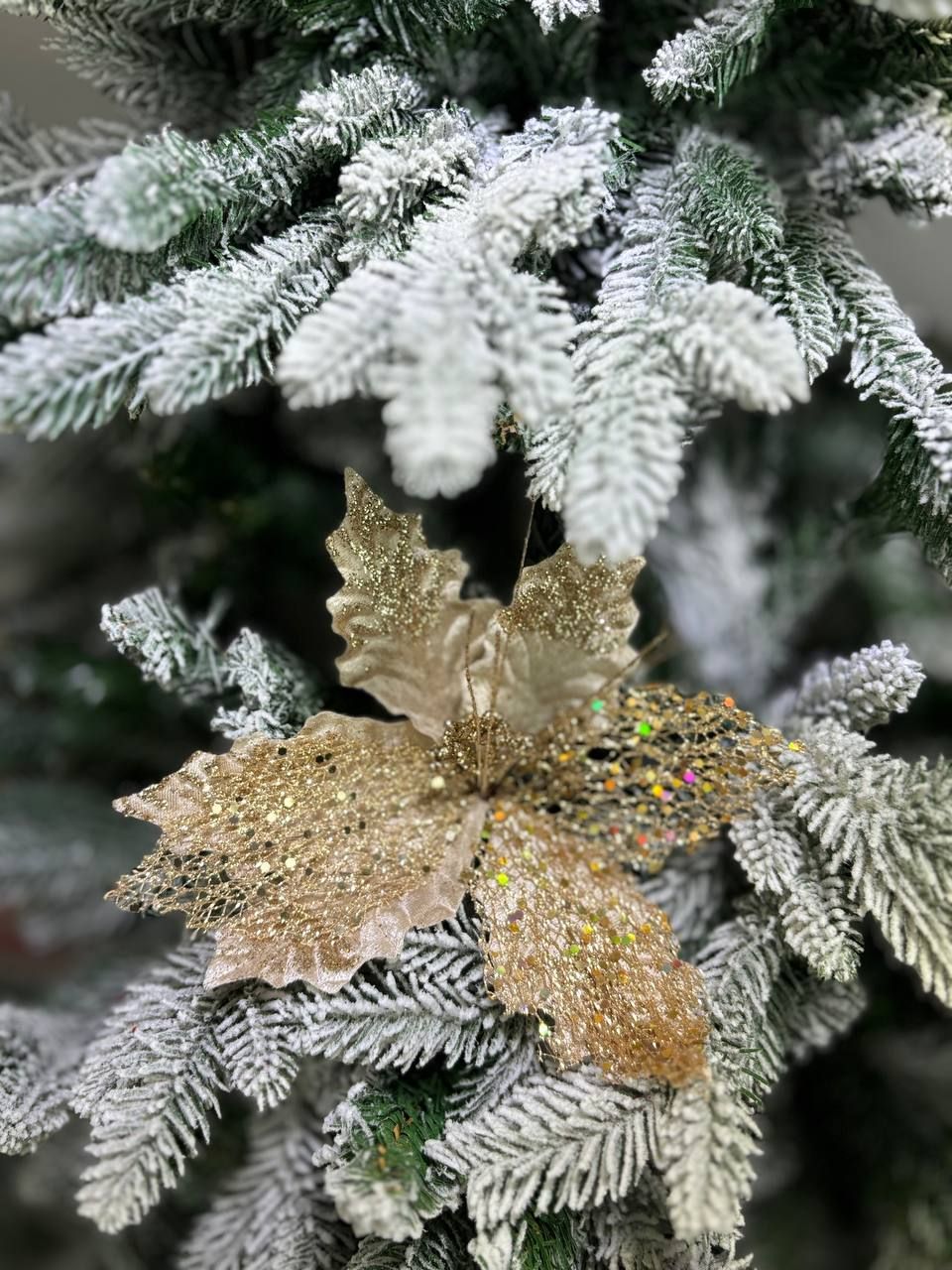 Новогоднее украшение- Цветок Merry Christmas бронза 1 шт. 18769