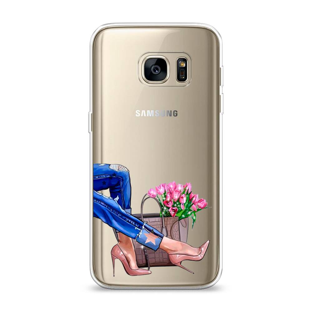 

Чехол Awog на Samsung Galaxy S7 "Каблучки", Голубой;коричневый;розовый, 24550-7